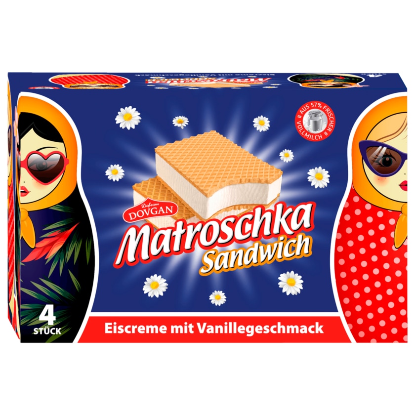 Matroschka Sandwich Eiskrem 4x180ml